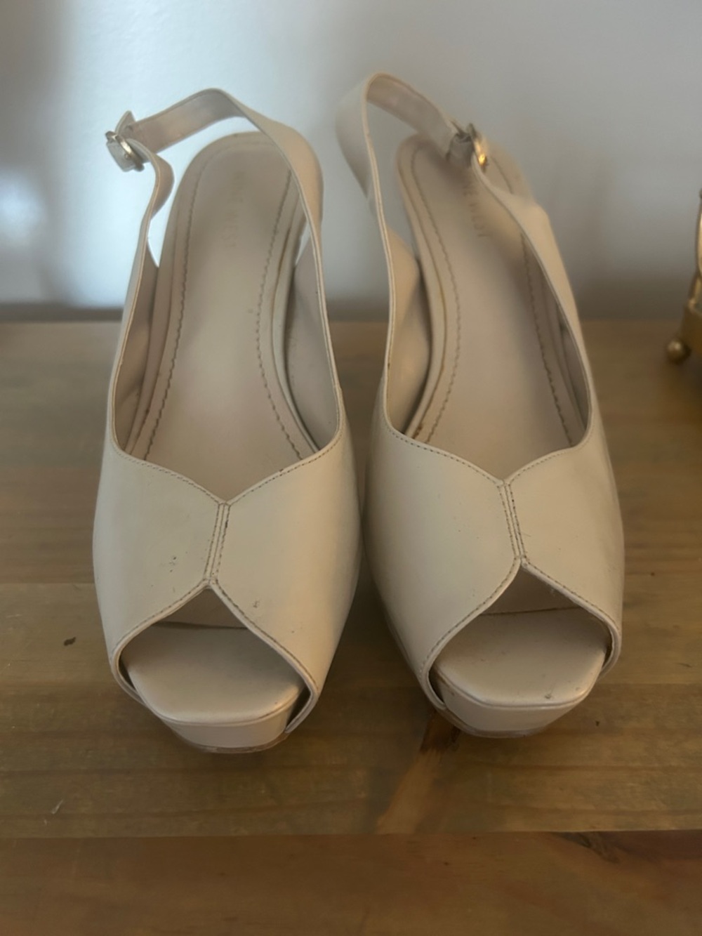 Nine West Nude Peep Toe Slingbacks